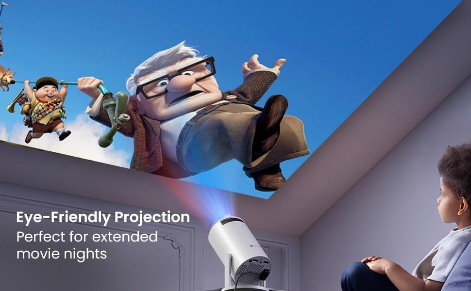 Mini Projector with Android 11, Mini Video Projector Hy300 200Ansi 8000 Lumens, 4K WiFi 5G Bluetooth 5.0 Projector, 180° Cinema Projector Can Rotate for Tv Stick