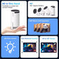 Mini Projector with Android 11, Mini Video Projector Hy300 200Ansi 8000 Lumens, 4K WiFi 5G Bluetooth 5.0 Projector, 180° Cinema Projector Can Rotate for Tv Stick