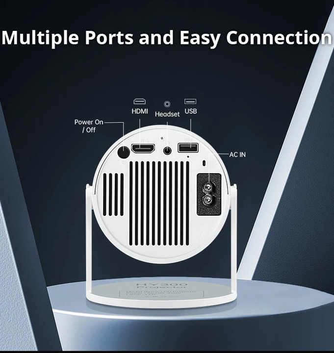 Mini Projector with Android 11, Mini Video Projector Hy300 200Ansi 8000 Lumens, 4K WiFi 5G Bluetooth 5.0 Projector, 180° Cinema Projector Can Rotate for Tv Stick