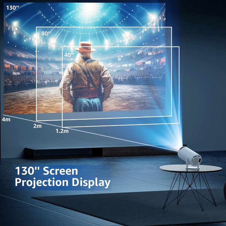Mini Projector with Android 11, Mini Video Projector Hy300 200Ansi 8000 Lumens, 4K WiFi 5G Bluetooth 5.0 Projector, 180° Cinema Projector Can Rotate for Tv Stick