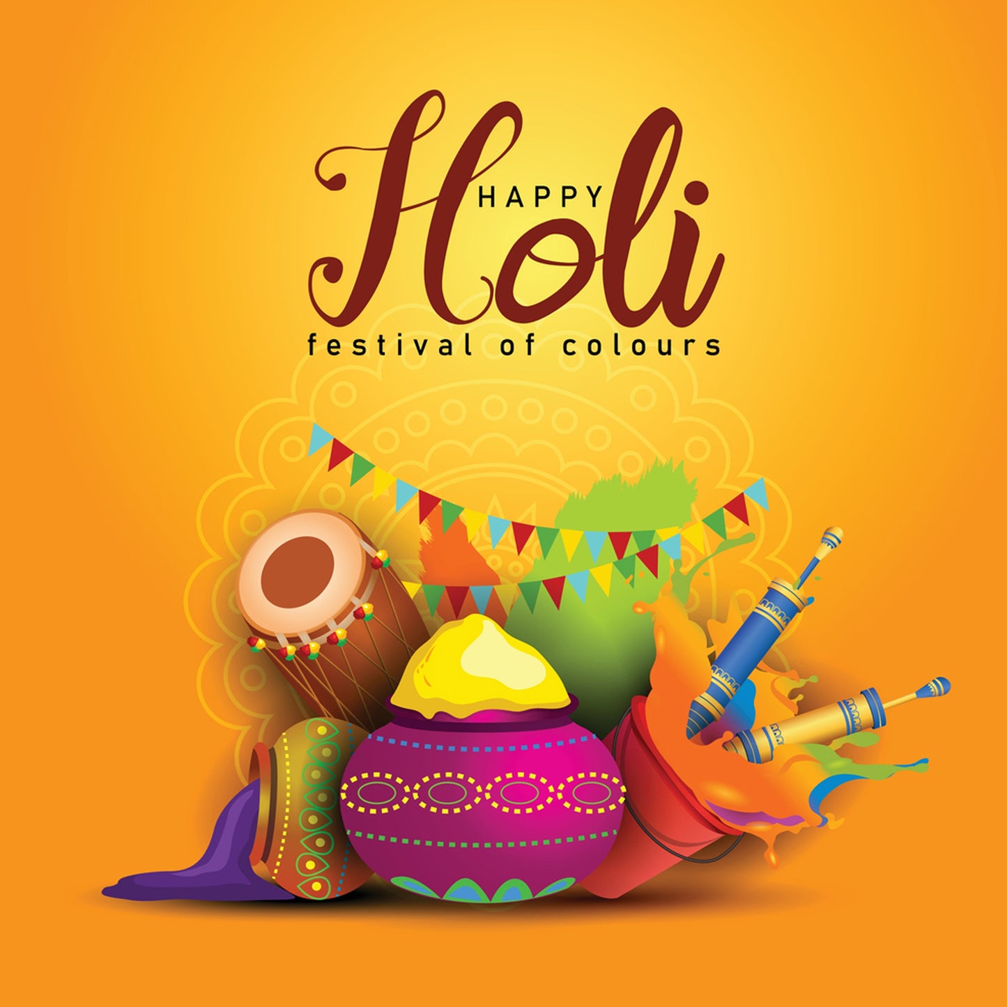 Holi Celebration Combo Kit – Premium Pichkari, Herbal Gulal & Unisex T-Shirt