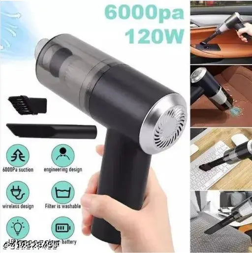 3 in 1 Portable High Power Car Vacuum Cleaner | USB Rechargeable Wireless Handheld Car Vacuum Cleaner Traveling, Camping Reusable,Portable,Rechargeable Vacuum (3 in 1 Vacuum)