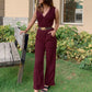 Brown Lycra Casual Jumpsuit for Women(Without Belt)