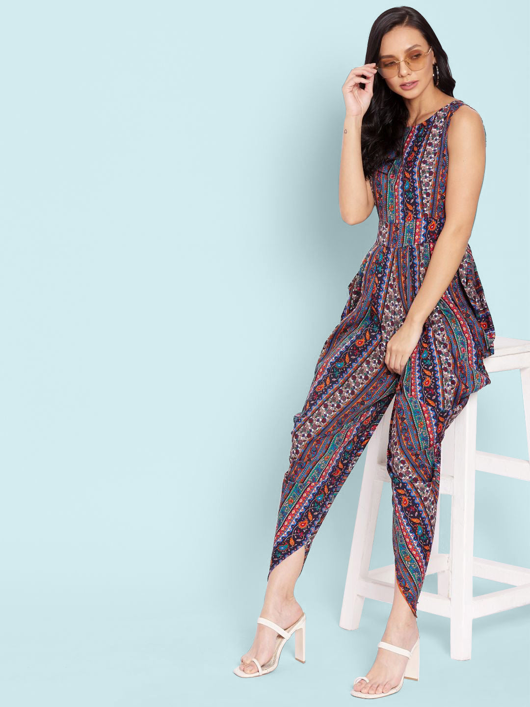 Fashionable Indo-Western style owl printed jumpsuits For Women & Girls