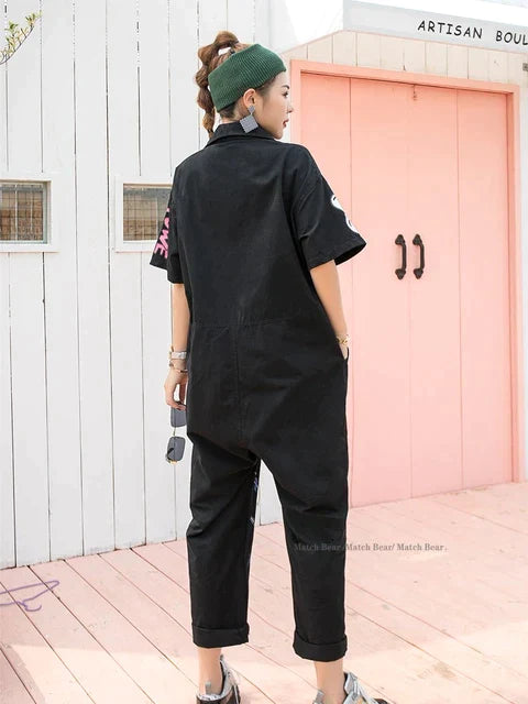 Multi color Girl Power collared Fashionable Women Jumpsuits