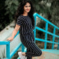 Attractive Black & white Stripe Fabulous jumpsuit For Women & Girls