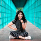 Attractive Black & white Stripe Fabulous jumpsuit For Women & Girls