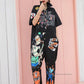 Multi color Girl Power collared Fashionable Women Jumpsuits