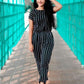 Attractive Black & white Stripe Fabulous jumpsuit For Women & Girls