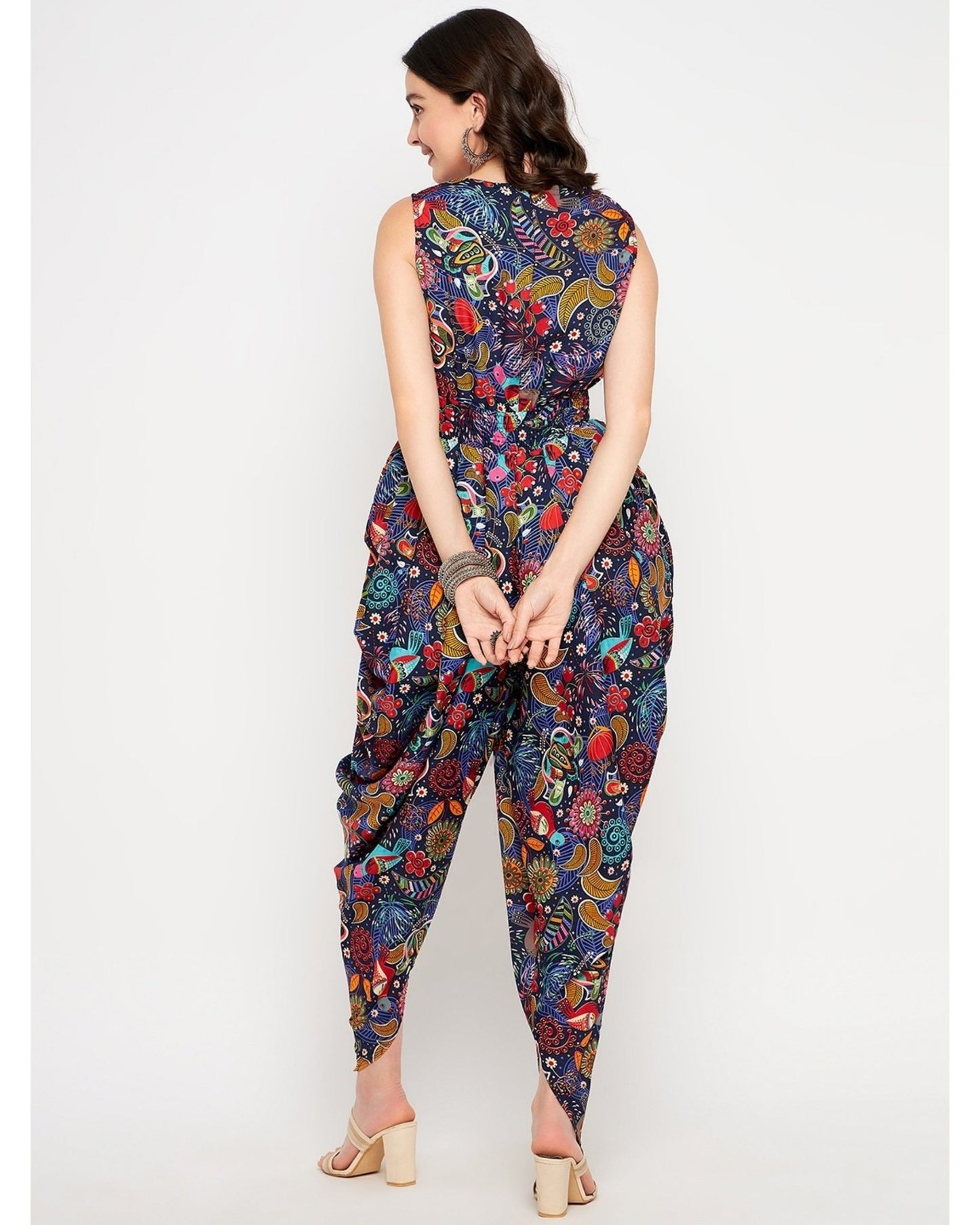 Fashionable Lite Women's Crepe Dhoti Maxi Jumpsuits For Women & Girls