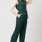 Amazing Round Neck Sleeveless Solid Pleated Regular Jumpsuits For Women & Girls⭐