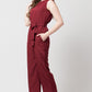 Amazing Round Neck Sleeveless Solid Pleated Regular Jumpsuits For Women & Girls⭐