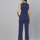 Brown Lycra Casual Jumpsuit for Women(Without Belt)