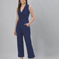 Brown Lycra Casual Jumpsuit for Women(Without Belt)