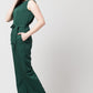 Amazing Round Neck Sleeveless Solid Pleated Regular Jumpsuits For Women & Girls⭐