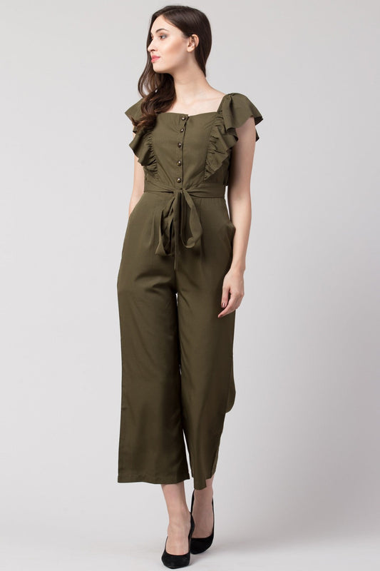 Diva Attractive Women's Ankle Length Jumpsuit Maxi Sleeveless Crepe A-Line Dress