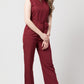 Amazing Round Neck Sleeveless Solid Pleated Regular Jumpsuits For Women & Girls⭐