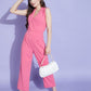 Brown Lycra Casual Jumpsuit for Women(Without Belt)