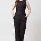 Amazing Round Neck Sleeveless Solid Pleated Regular Jumpsuits For Women & Girls⭐