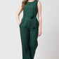 Amazing Round Neck Sleeveless Solid Pleated Regular Jumpsuits For Women & Girls⭐